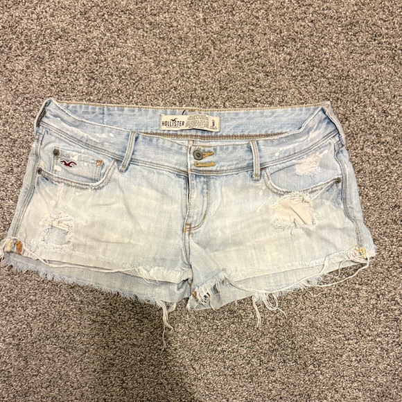 Hollister Pants - Hollister Light Blue Distressed Denim Cutoff Shorts